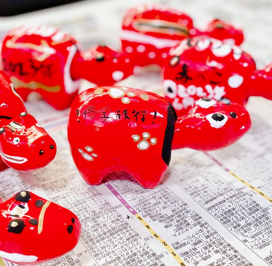 💛絵付け体験コーナー💛オリジナル赤べこ(^O^) | 鶴ヶ城会館「ツルカン